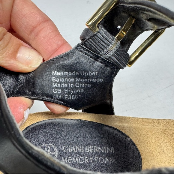 Giani Bernini Bryana Wedge Sandal Black open Toe Womens Size 6 - Picture 9 of 11